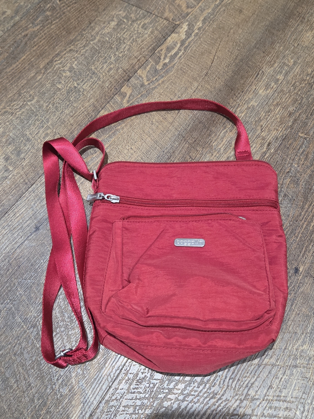 Baggallini Crimson Red Crossbody with Front Zip Pocket